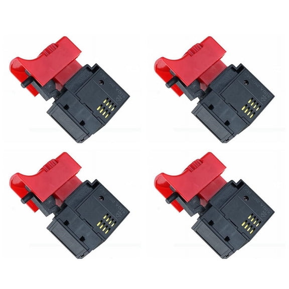 4PCS FA2-6/1BEK 250V 6A 5E4 Lock on Power Tool Electric Drill Trigger Switch Electric Tool Fittings Switch,4 x button,Random Color