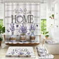 thumbnail image 1 of 4PCS Farmhouse Shower Curtain Sets for Bathroom, Green Eucalyptus Rustic Bathroom Set with Shower Curtain and Rugs, Country Style Home Sweet Home Vintage Bathroom Decor Accessories, 1 of 8