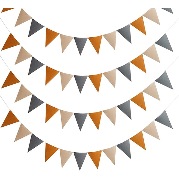 4PCS Felt Bunting Banner Triangle Flags Hanging Garland Pennant for Birthday Wedding Baby Shower Hen Tea Fall Party Classroom Nursery Home Kids Room Outdoor Garden Decorations