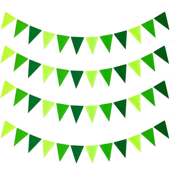 4PCS Felt Bunting Banner Triangle Flags Hanging Garland Pennant for Birthday Wedding Baby Shower Hen Tea Fall Party Classroom Nursery Home Kids Room Outdoor Garden Decorations