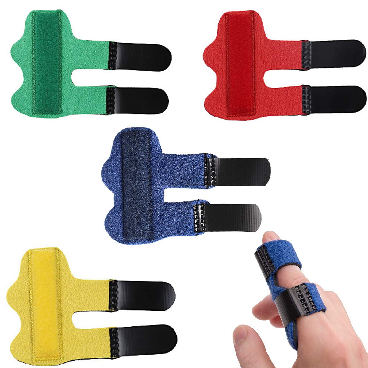 4PCS Finger Sleeves for Broken Finger, Trigger Finger Splints, Pinky Finger, Arthritis, Injured Finger Ideal, Sport Injuries, Basketball, Finger Brace for Straightening or Support for Seniors (Black)