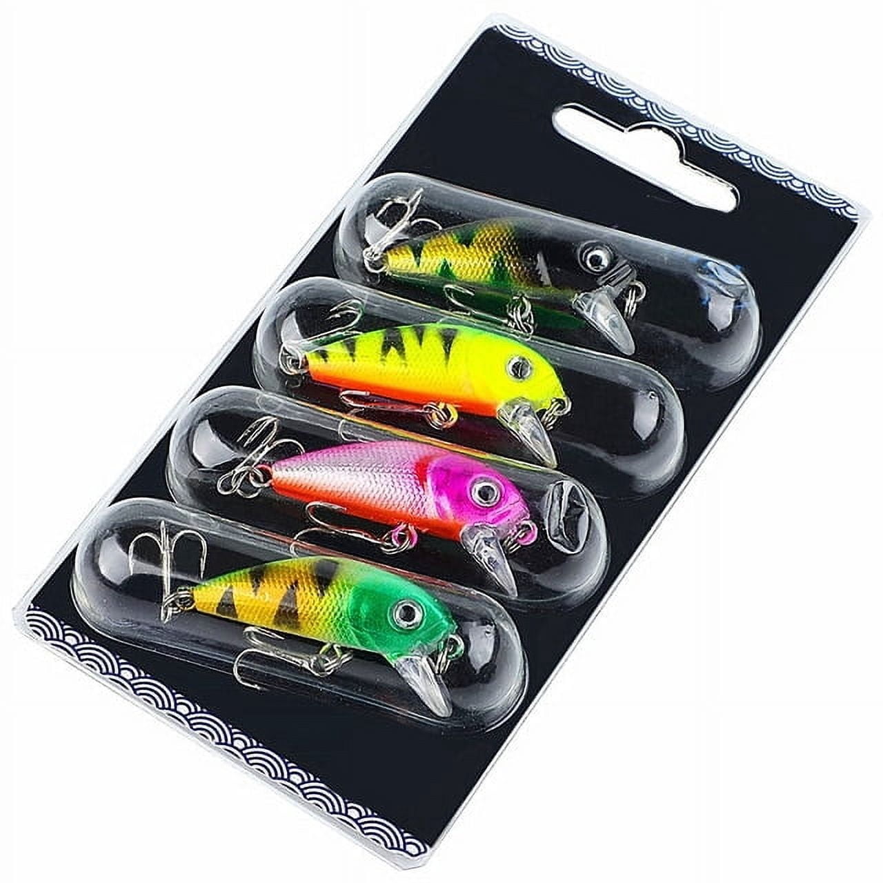 4PCS Fish bait Set Wobbler Hard Fishing Lures Jigs Anti-corrosion Low Hook