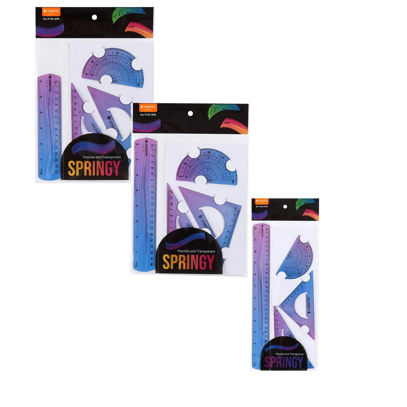4PCS Flexible Gradient Ruler Set, Soft Plastic Geometry Measuring Kit ...