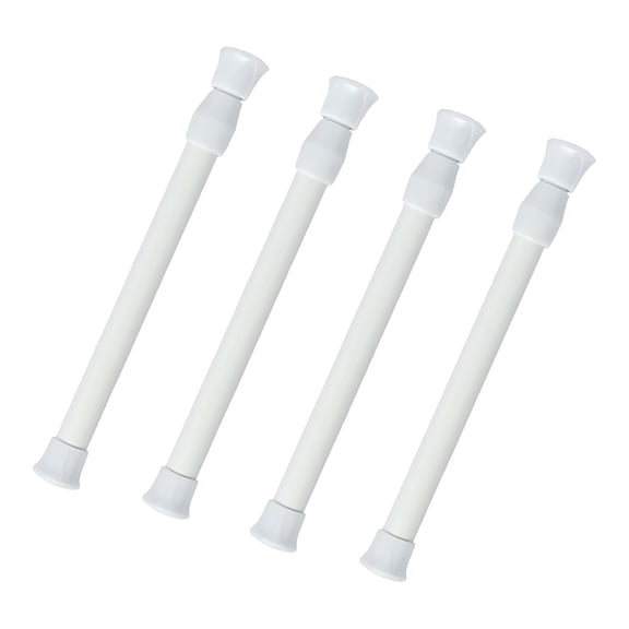 4PCS Flexible Tension Shower Rods Expandable PVC Structure Space Saving Bathroom Organization