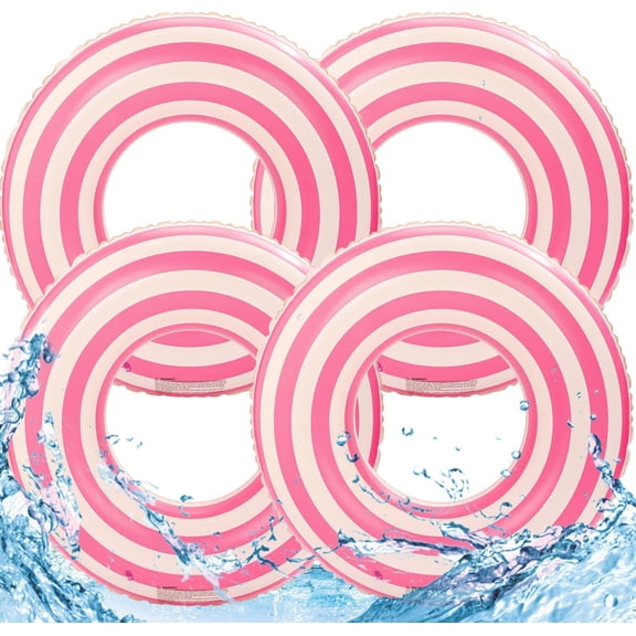 4PCS Floats for Adults Rings Lollipop Striped Pool Float Large Swim Ring for Adults,35 Inch Classic Striped Teens Adult Inner Tubes Summer Beach Bachelorette Party