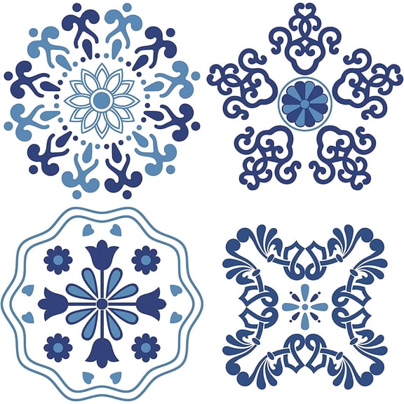 4PCS Flower of Life Static Window Decals Sticker Glass Clings Sliding Door Non Adhesive Vinyl Film Home Decals for Windows Prevent Stop Birds Dogs Pets Strikes for diy