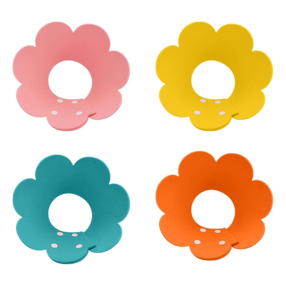 4PCS Flower Shape Cat Recovery Collars, Adjustable Soft Lightweight Elizabethan Collars for Cats, Anti-Lick Wound Care Collars