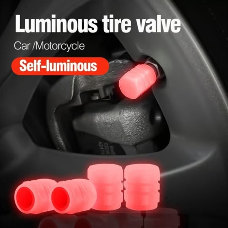 Universal Fluorescent Car Tire Valve Caps, Luminous Car Tire Air Valve Cap, Glow in