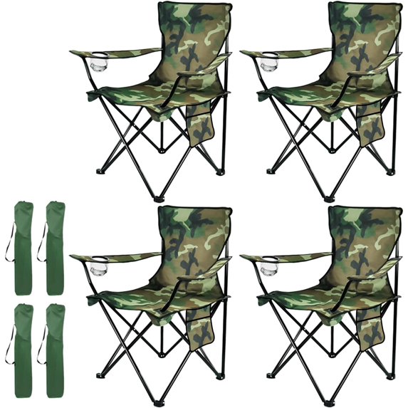 4PCS Folding Camping Chairs-Lightweight, Installation-Free, Portable Chair for Beach, Lawn, Outdoor Sports