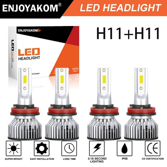 4PCS For Chevrolet Uplander 2005-2009 H11 LED Headlight Bulbs H8 H9 High Low Beam Kit Replacement 6000K White