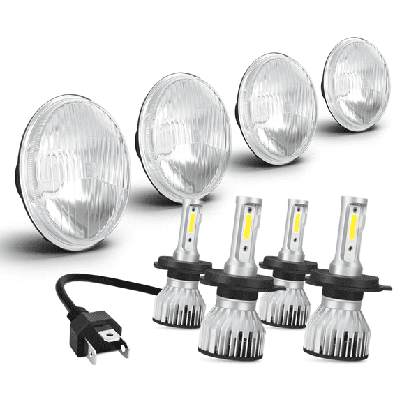 4PCS For Chevy Impala Bel Air 1958-1975 5.75" 5-3/4" LED Headlights High/Low Beam