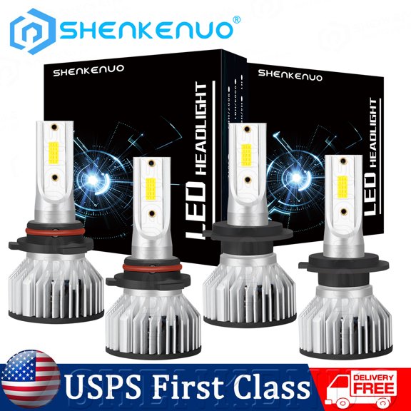4PCS For Lexus ES300 1997-2003 9005+H7 LED Headlight Kit Hi/Lo Beam White 6000K