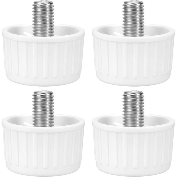 4PCS Fridge Leveling Feet, Modern Round Foot Pads for Refrigerator and Freezer, 26x29mm Size Polyurethane Stabilization Heightening Pad, 8mm Screw, 10mm Length, Table Chair Leg Holder Maintenance