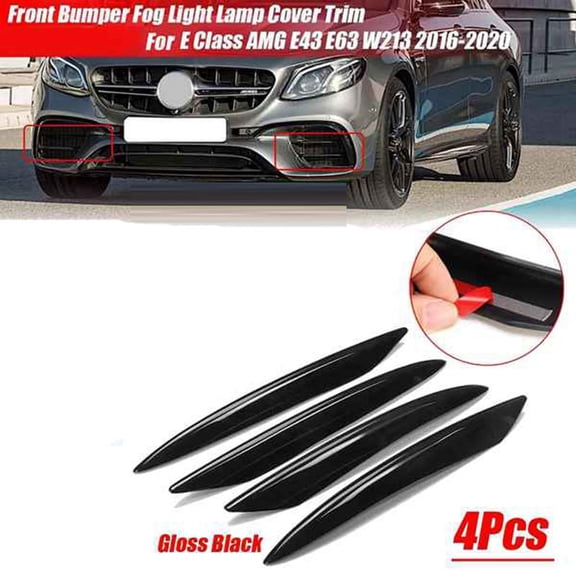 4PCS Front Bumper Fog Light Grille Trim Cover Decoration for- E Class E43 E63 W213 2016-2020