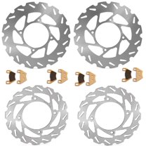 4PCS Front Rear Brake Disc Rotors Pads for Arctic Cat Wildcat 1000 GT 2011-2012 XTZ 1000 Prowler 10-14