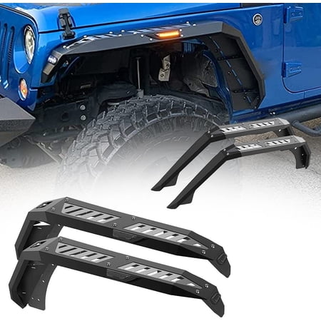 4PCS Front+Rear Fender Flares For 2007-2018 Jeep Wrangler JK JKU