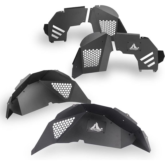 4PCS Front & Rear Fender Flares+Inner Fender Liners Set for 2018-2023 Jeep Wrangler JL & JL Unlimited 2-Door & 4-Door Steel