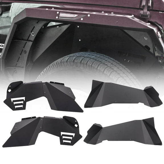 4PCS Front+Rear Inner Fender Flares For 2007-2018 Jeep Wrangler JK JKU