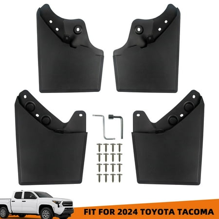 4PCS Front & Rear Mud Flaps & Splash Guards Customed For Toyota Tacoma 2024-2025 Upgrade Fender Mudguards Exterior Accessories