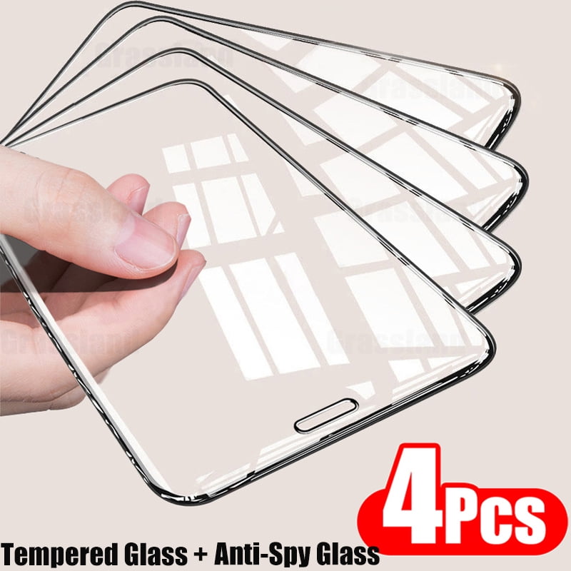 4PCS Full Cover Tempered Glass For iPhone 13 12 11 Pro Max Mini Screen