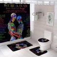 thumbnail image 1 of 4PCS Funny Skull Skeleton Shower Curtain Sets with Rugs, Waterproof Fabric Black Shower Curtain, Gothic Spooky Cool Bone in Bathtub Get Naked Horror Halloween Cat Fish Men Boys Bathroom Decor, 1 of 7