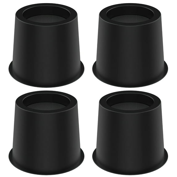 4PCS Furniture Bed Risers 4", Black Plastic Sofa Risers, High Load-bearing Capacity, Sofa Risers for Various Furniture, Adds 3" Storage Space