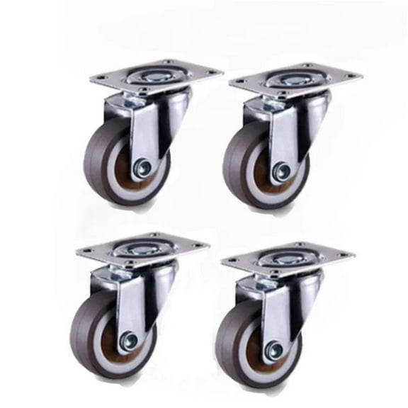 4PCS Furniture Caster 1/2 Inches Soft Rubber Universal Wheel Swivel Caster Roller Wheel For Platform Trolley Accessory Furniture ,Wear-Resistant