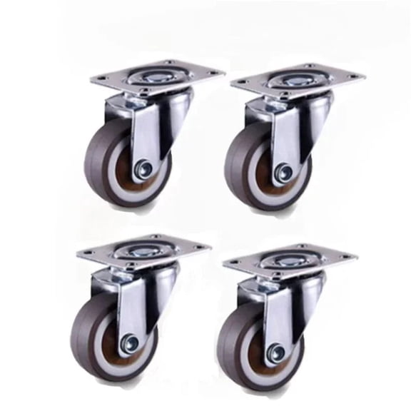 4PCS Furniture Caster 1''/2'' Soft Rubber Universal Wheel Swivel Caster Roller For Platform Trolley Accessory Furniture ,Quiet and Smooth