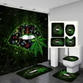 thumbnail image 1 of 4PCS/Set Colorful Tie Dye Get Naked Shower Curtain Set, Creative Abstract Modern Art Black Font Funny Quote Bathroom Set, Non-Slip Bathroom Floor Mat Soft Toilet Carpet Bath Rug, Rainbow, 1 of 7