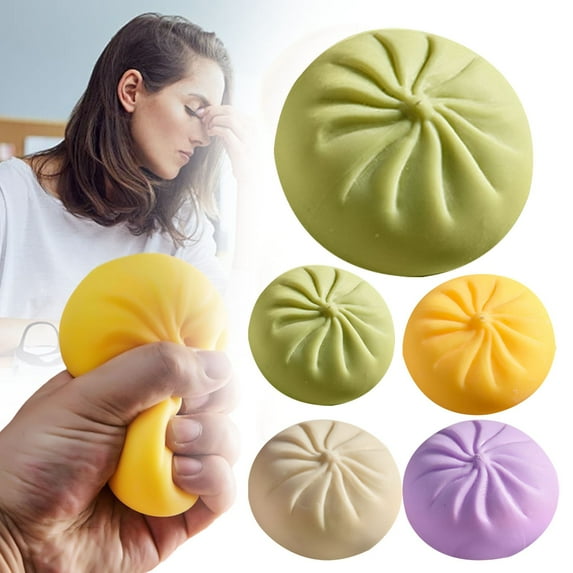 4PCS Giant Mystery Dumpling Squishy, Soft Stress Relief Bun Toys with Mini Steamer, Sensory & Hand-Pinching Fidgets for , Adults, Party Gifts