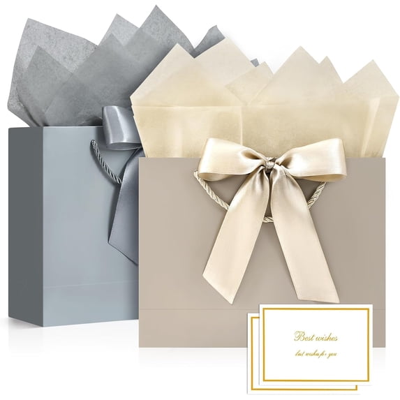 (4PCS)Gift Bags, Large Gift Bags with Tissue Paper, 2Pcs Gift Bags ...