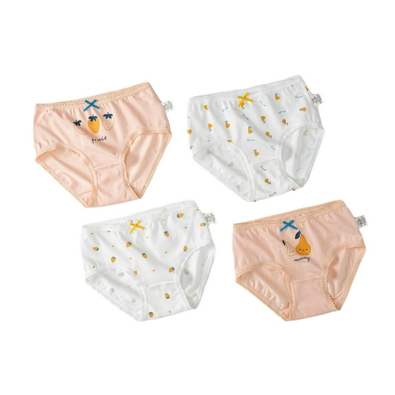 4PCS Girls and Toddler Underwear, Cotton Knit Tagless Brief, Hipster, and Bikini Panties, 2-10 Years