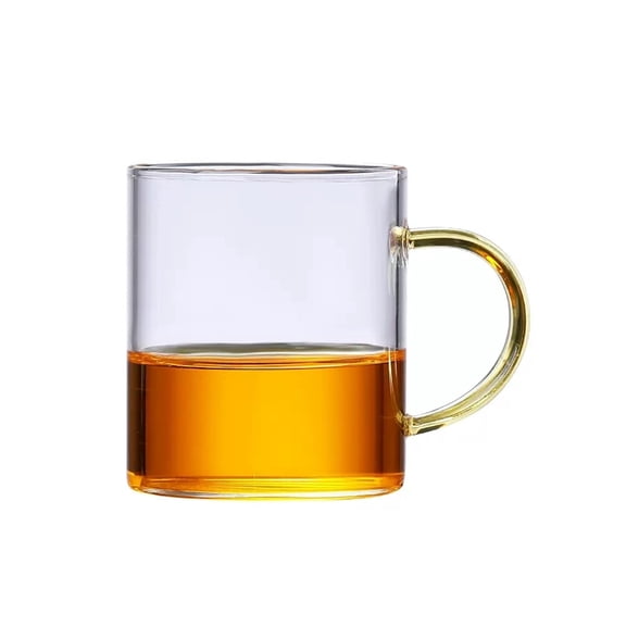 4PCS Glass Cups with Handle Set Mini Thickened Heat-resistant Master Cup Transparent Home Brewing Tea Cup