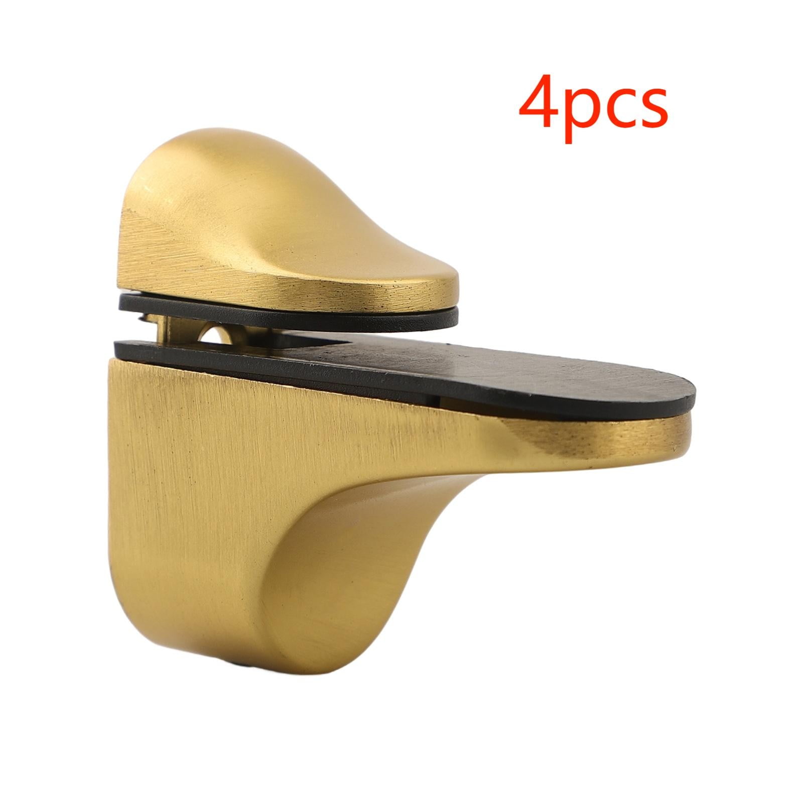 4PCS Glass Shelf Support Adjustable Glass Shelf Bracket Polished Chrome Wall -gold