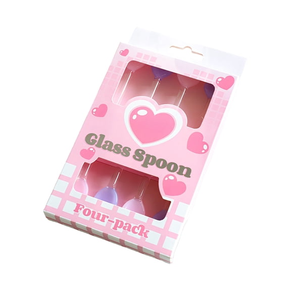 4PCS Glass Stirring Spoons Long Handle For Hot Beverages Dessert