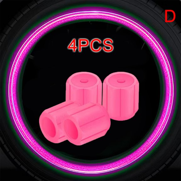 4PCS Glow In Dark Car Valve Caps Tyre Valve Stem Air Dust Rim Cover Accessories F8Z8