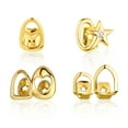 thumbnail image 1 of 4PCS Gold & Silver Hip Hop Grillz Set, Iced-Out Design with Cubic Zirconia, Removable Party Rapper Teeth Jewelry for Men and Women, 1 of 9