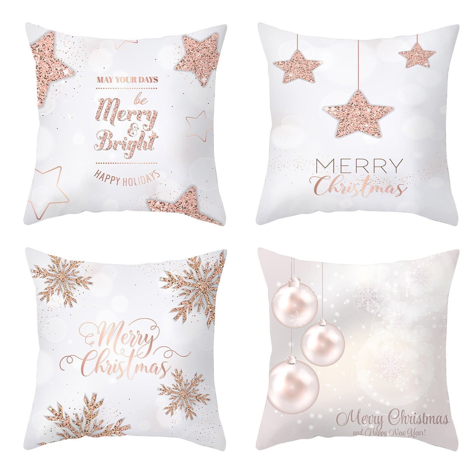 4PCS Golden Christmas Peach Skin Pillowcase European And American Home Decoration Pillowcase