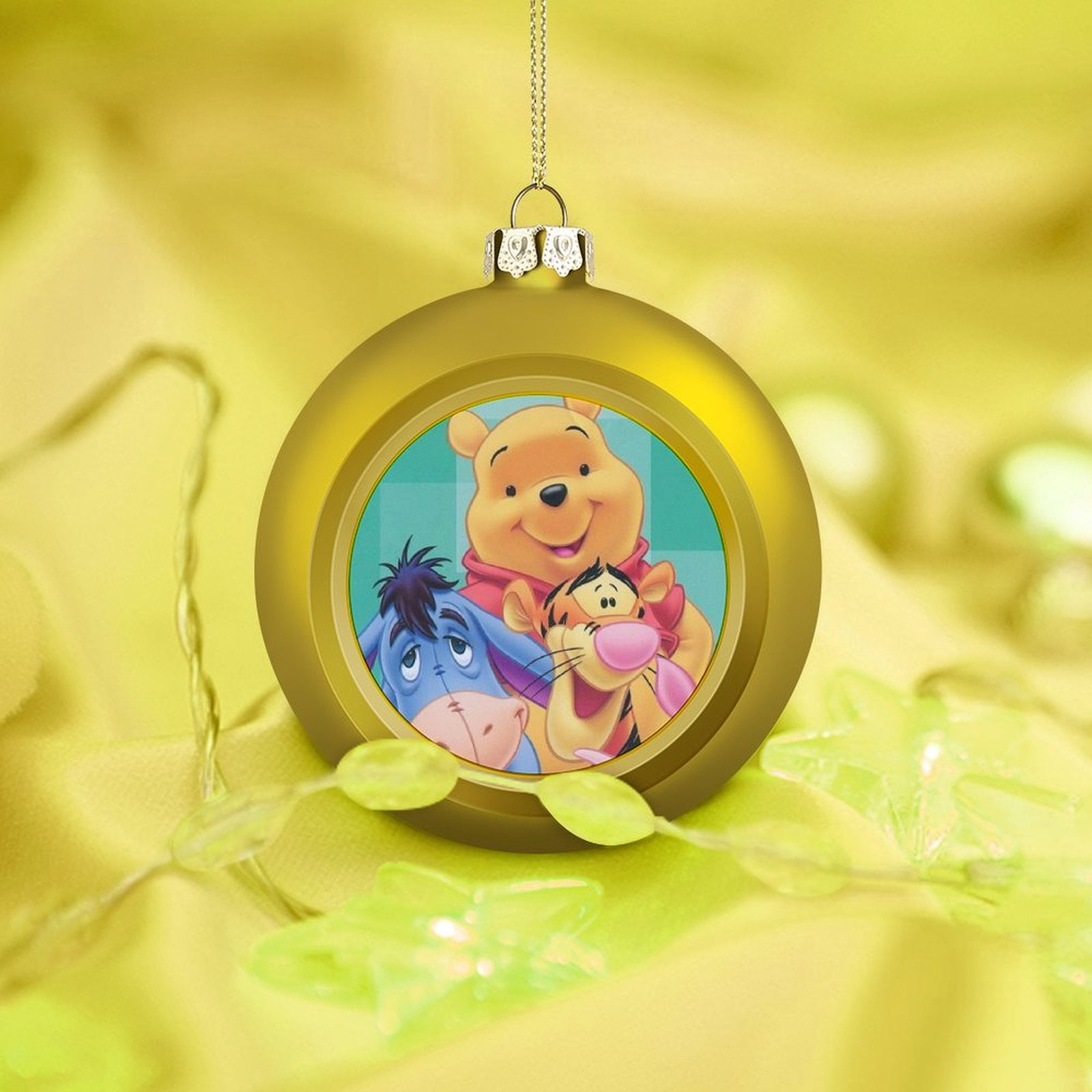 4PCS Goldenstyle Cartoon Disney Winnie The Pooh Anime Christmas Ball 2