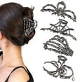 thumbnail image 1 of 4PCS Gothic Accessories Black Spider Web Skeleton Hand Skull Cute Large Hair Claw Clips for Women Goth Accessories Cute Hair Clips Skeleton Hair Clip, Halloween Decoration, 1 of 2