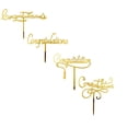 thumbnail image 1 of 4PCS Graduation Cake Topper, Clearance, Gold Acrylic Cake Topper Congrats Grad You Did It Congratulations 4 Design Table Centerpiece Sticks Grad Party Food Appetizer Picks for Cakes Decor Supplies, 1 of 9