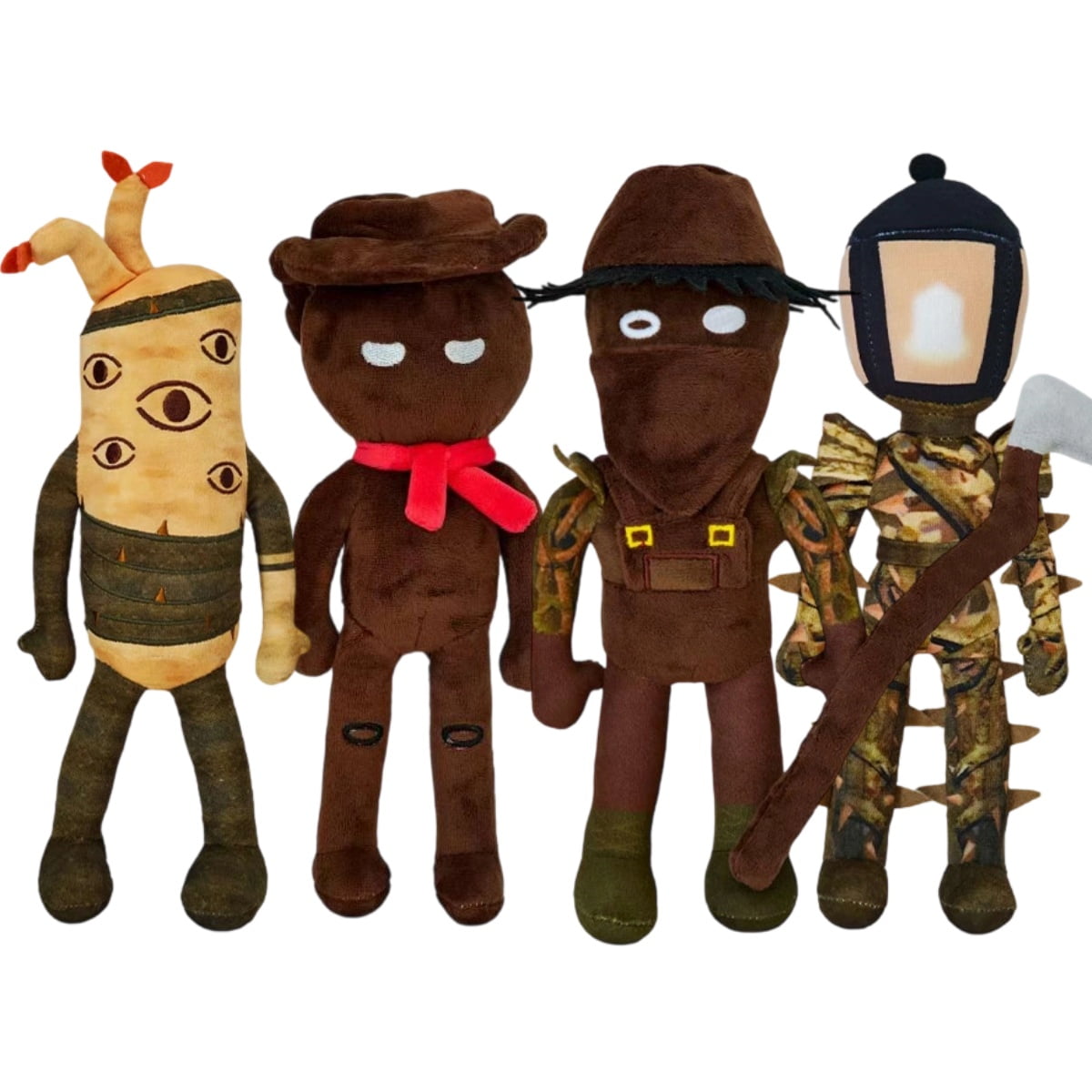 4PCS The Great Outdoors Plush - Doors Outdoors Plush 11" Doors Outdoors Stuffed Animals, Doors Outdoors Plush Toys Doors Outdoors Stuffed Toys Figure Pillow for Room Decor for Horror Game Fans
