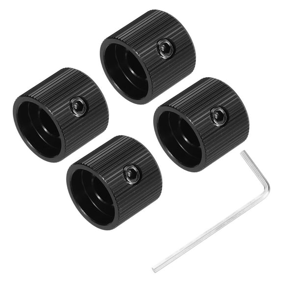 4PCS Guitar Knobs Metal, Volume Tone Control Dome Knobs 1/4", Black