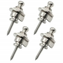 4PCS Guitar Strap Lock Buttons Silver Quick Release Guitar Strap Buttons