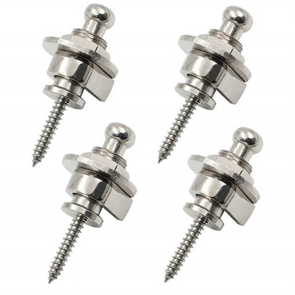 4PCS Guitar Strap Lock Buttons Silver Quick Release Guitar Strap Buttons