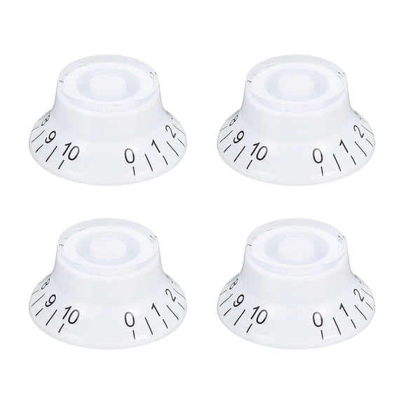 4PCS Guitar Top Hat Bell Knobs, Volume Tone Control Knobs for Electric Guitar Bass, White