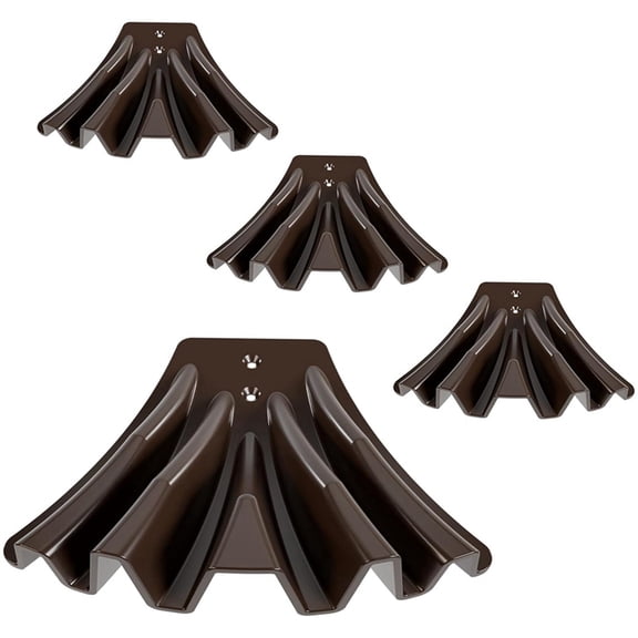 Gutter Downspout Diverter 4-Pack, Brown Plastic Rainwater Dispersal Extensions for Rain Gutters