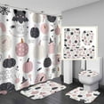 4PCS Halloween Skull Shower Curtain Sets with Rugs, Waterproof Fabric