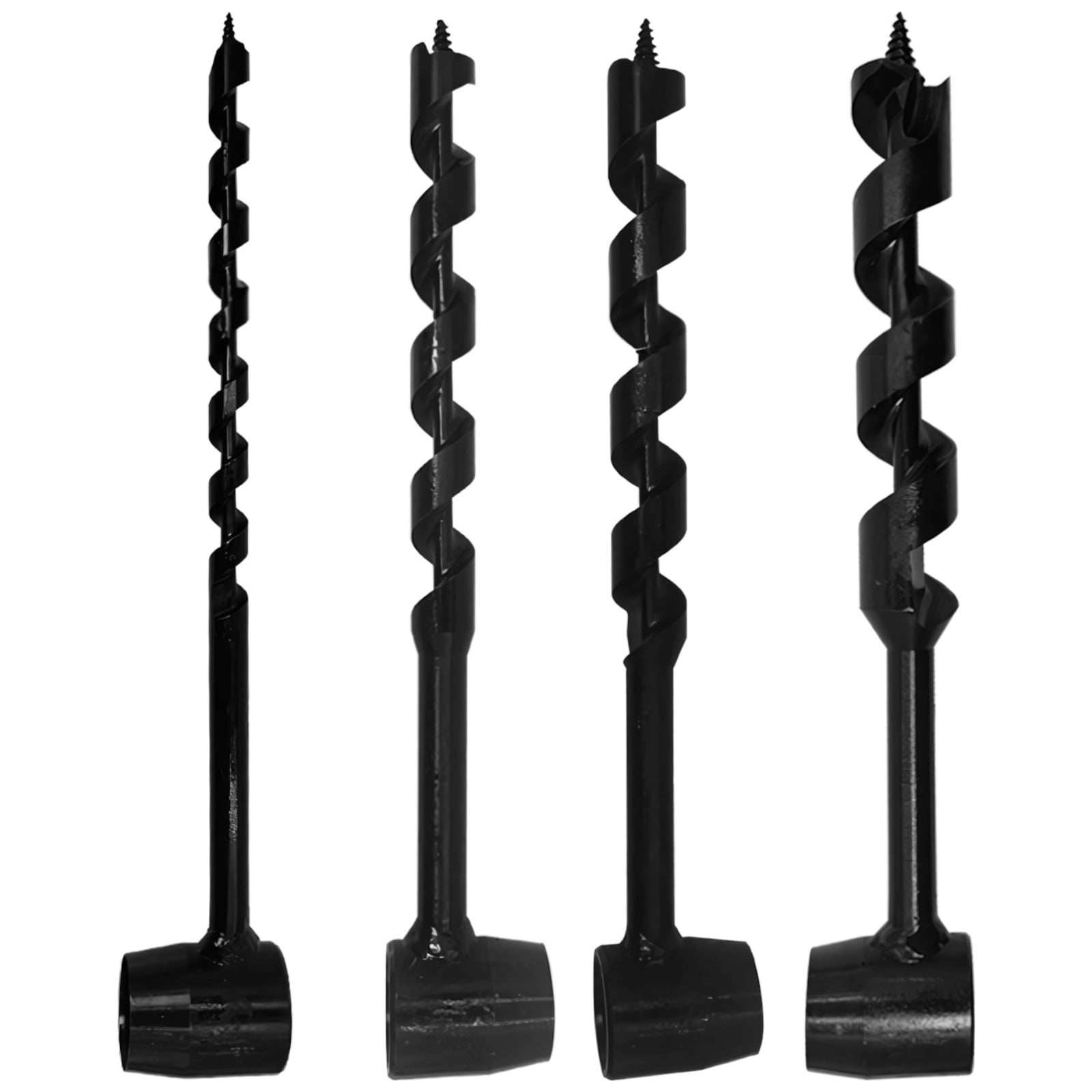4PCS Hand Auger Wood Drill Bit Set, High Carbon Steel Bushcraft Auger, Manual Twist Drill, Survival Settlers Wrench Tool for Woodworking, DIY Projects