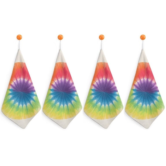 4PCS Hand Towel Strong Water Imbibition Hang Rope Design Easy To Clean ...